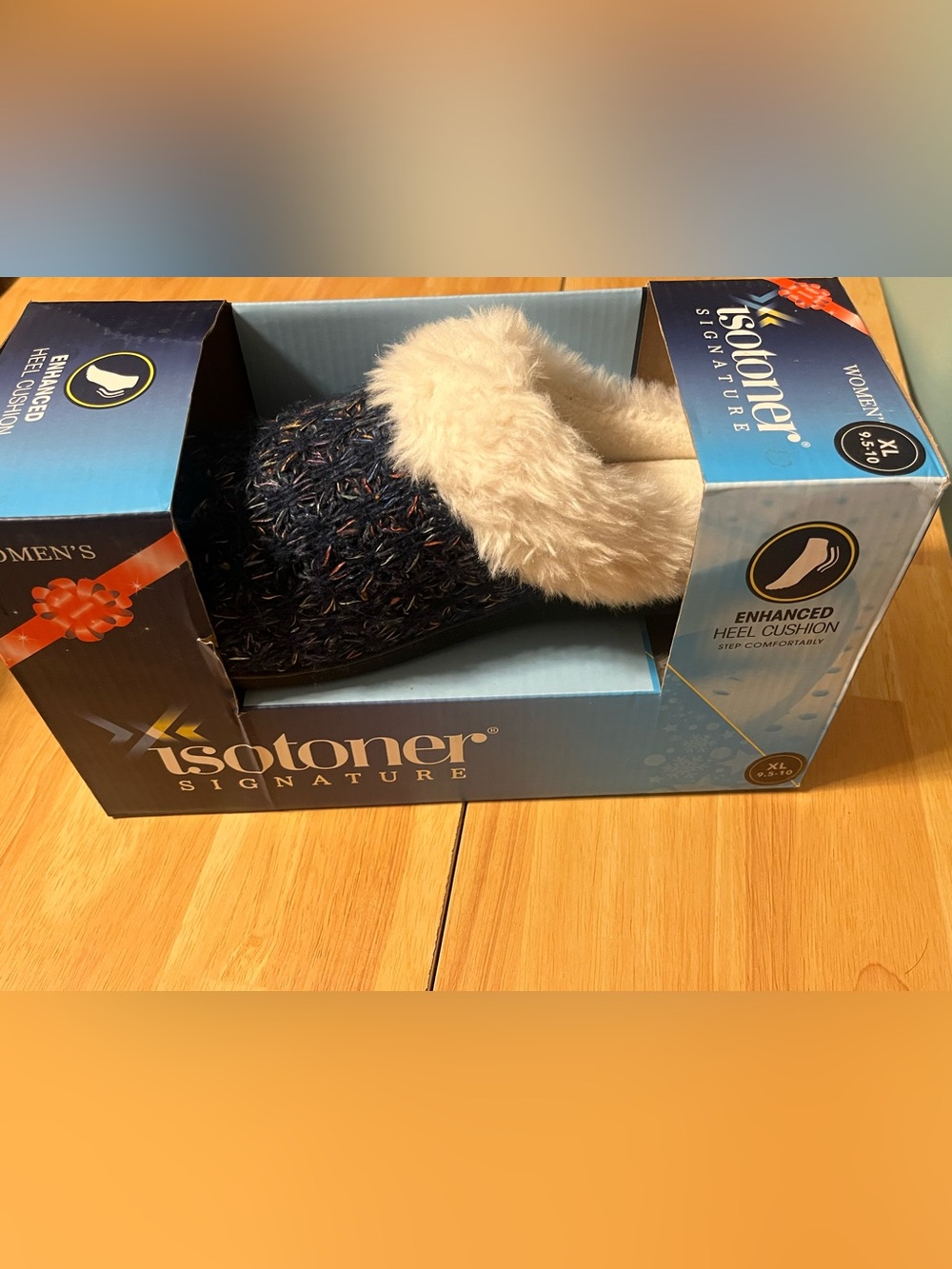 Isotoner  Slip-On Slipper with a Faux-Fur Cuff
